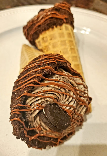 Stuffed Cheesecake/Cream Cheese filled Waffle Cones