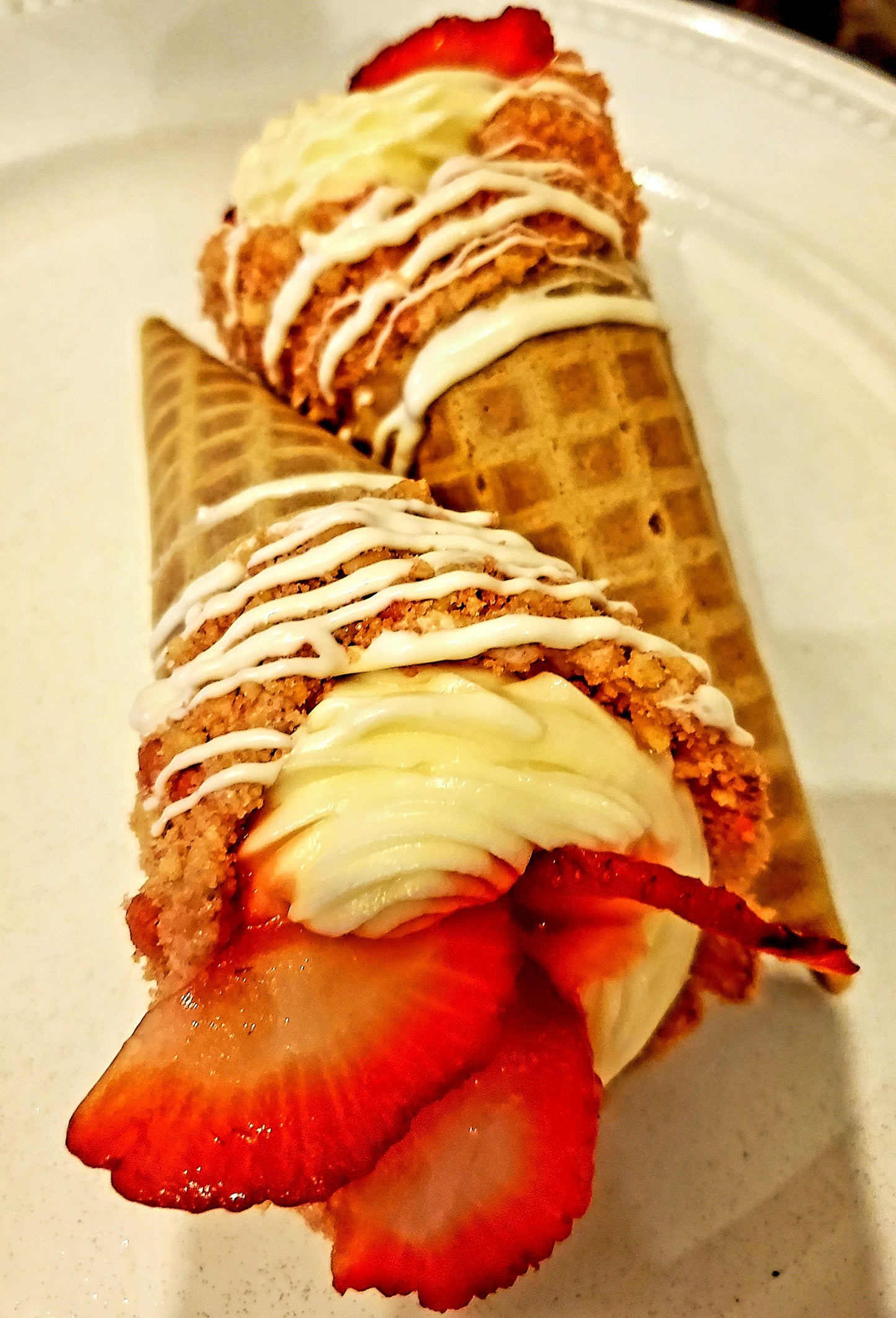 Stuffed Cheesecake/Cream Cheese filled Waffle Cones